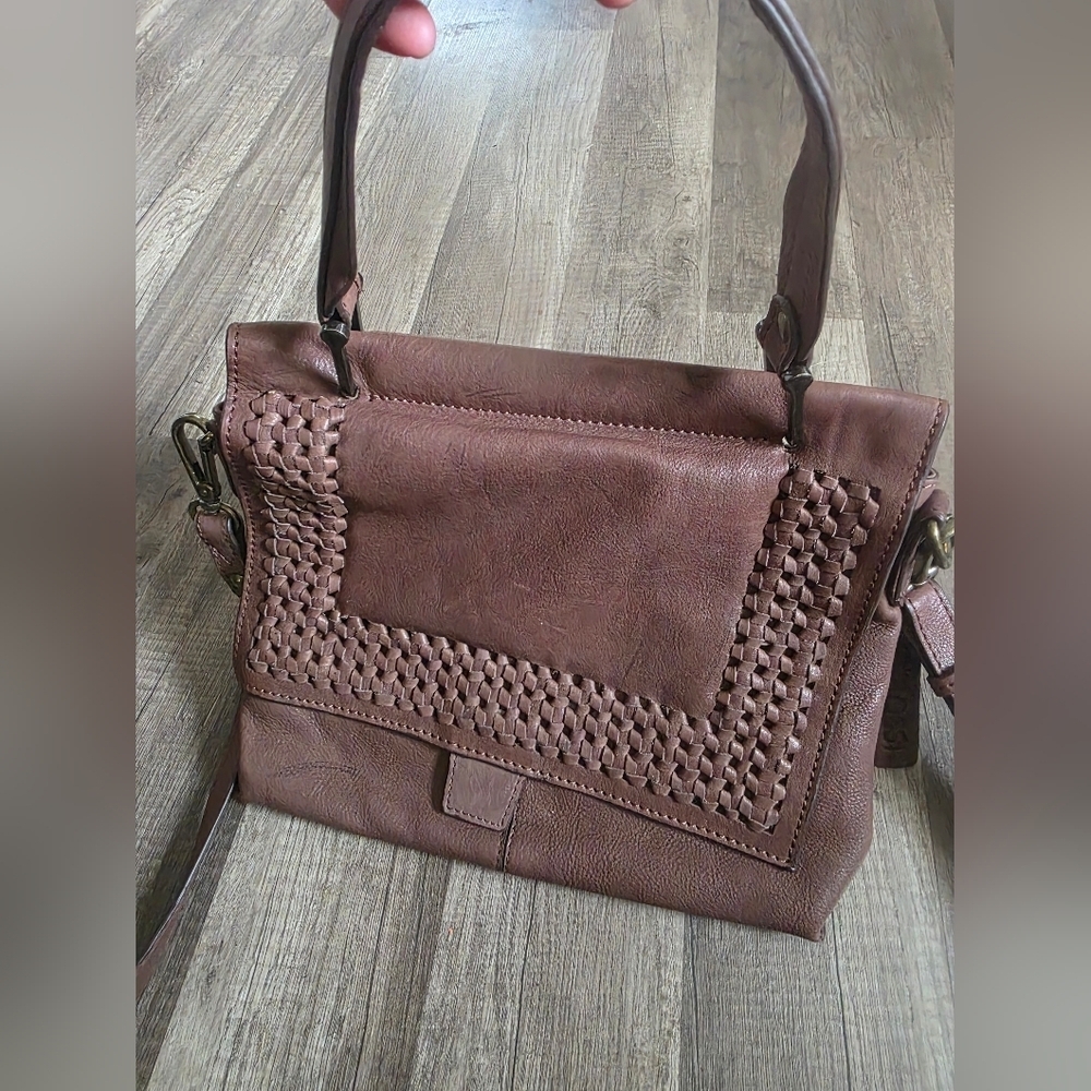 New Nino BOSSI Brown Satchel Crossbody Bag Cottagecore Western South Western